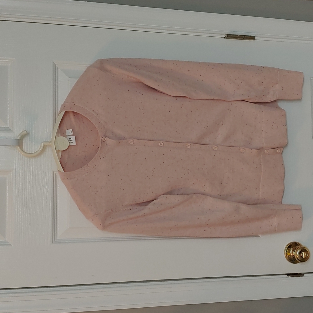 GAP Large Button-down Pink Freckled Cardigan